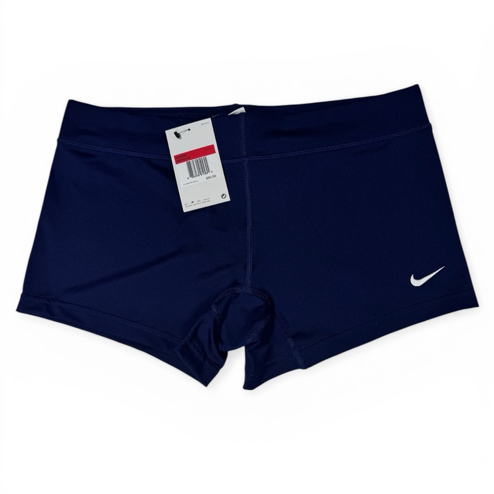 Nike Womens Dri-Fit Volleyball Shorts Navy Blue Athletic Shorts Large